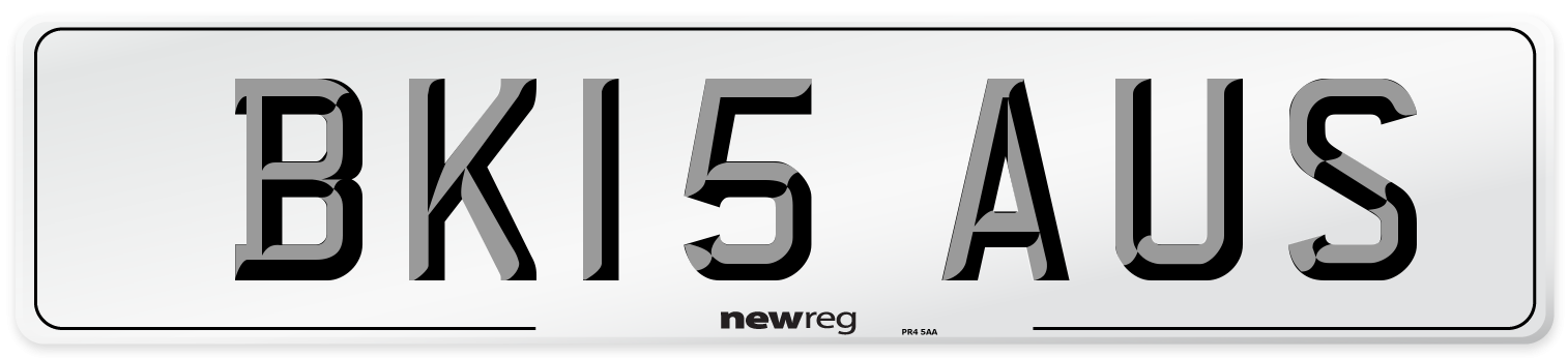 BK15 AUS Number Plate from New Reg